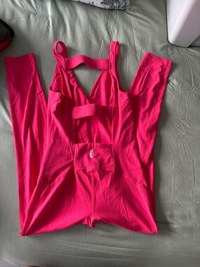 FP Movement Hot Pink Strappy Active Jumpsuit
